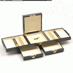 Luxury Necklace Ring Diamond Customized Logo Wooden Jewelry Box